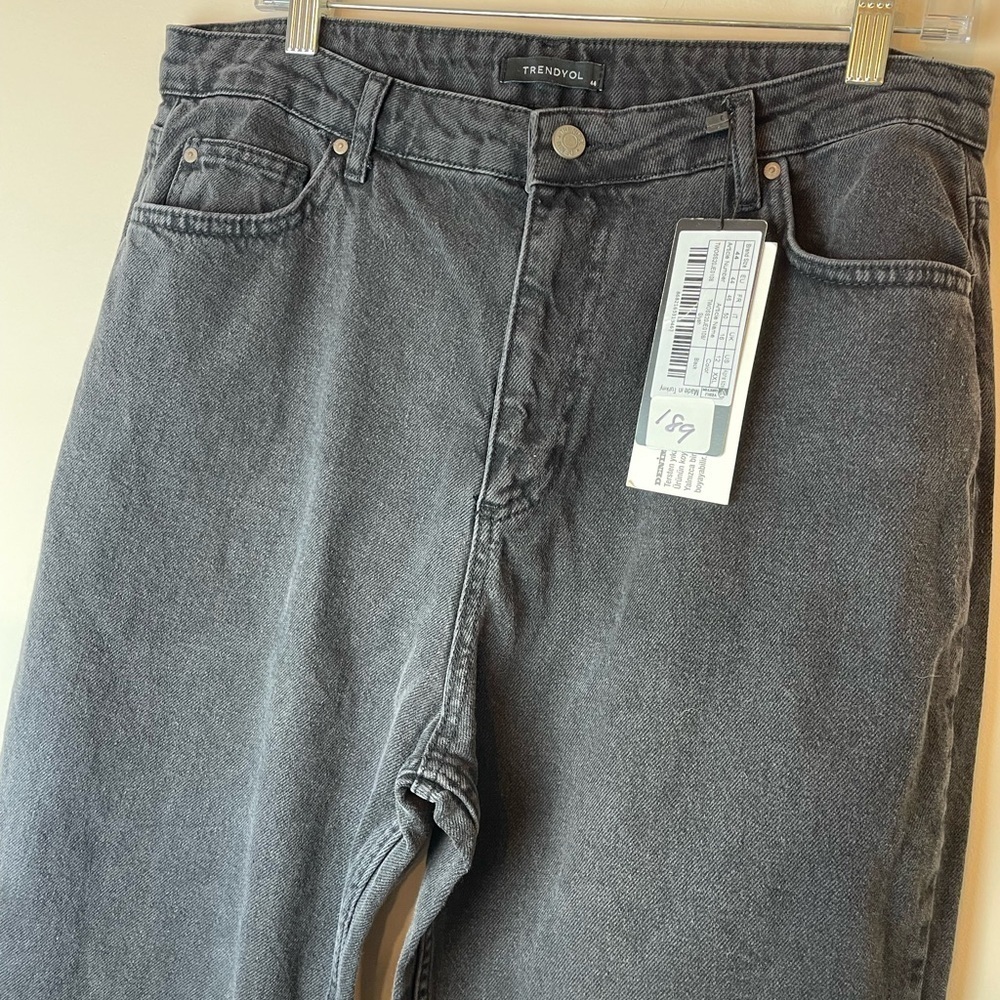 TRENDYOL Women’s Gray Black Mom Jean Denim Size 12 - Picture 5 of 10